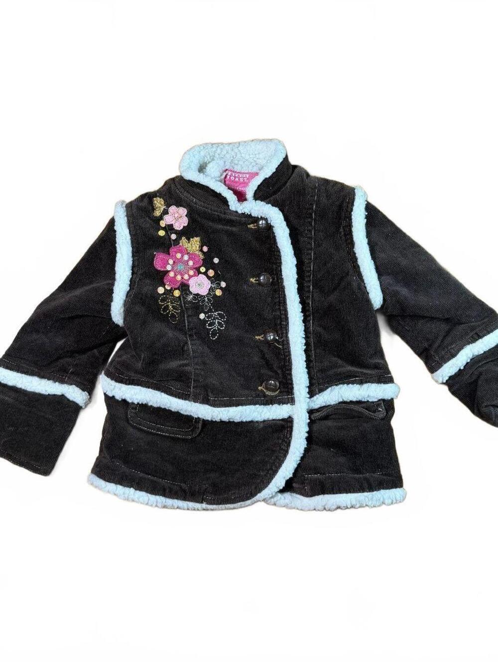 2000s Y2K French Toast Brand Brown Corduroy Embroidered Girls Jacket 2T